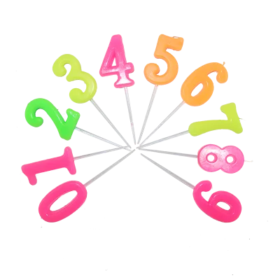 Unique Birthday Celebration Arabic Numerals Metallic Color Happy Birthday Number Digital Art Candle Party Supplies