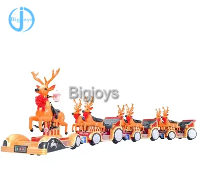 Amusement Park Sightseeing Train Factory Supply Battery Electric Trains Luxury Deer Tourist Trains for Sale