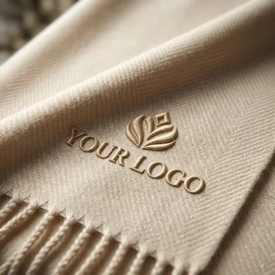 Custom Embroidery Logo Hat and Scarf Set | Personalized Branding Wedding Shawls Low MOQ Private Label Matching Gift Set