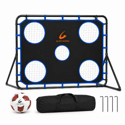 Wholesale Football Accuracy Training Net with Five Target Holes Carry Bag and Ground Stakes for Soccer Practice