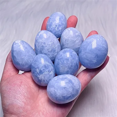 Wholesale Natural Polished Lapis Lazuli Egg-shaped Stone Decorative Ornaments for Home Office Desks Eco-Friendly Healing Crystal