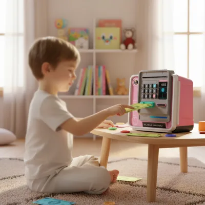 Plastic Box Mechanical Arm Facial Recognition Children's ATM Machine