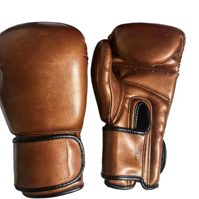Professional Custom Made MMA Leather Brown Boxing Gloves for Fitness