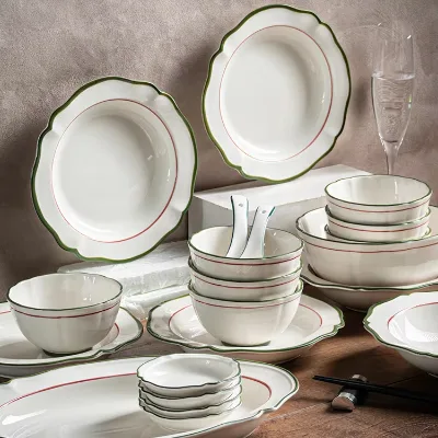 Luxury High-End Porcelain Tableware - Minimalist Modern Dish Set, Dishwasher Safe & Chip-Resistant