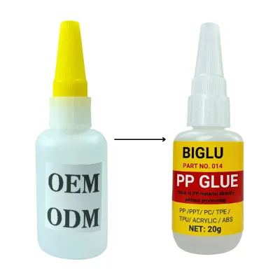 OEM ODM BIGLU 20G Fast Curing PP Glue Heat Resistant Adhesive for Electronic Parts Metal Plastic Protection Sticky Bond