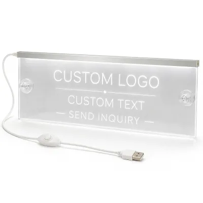 Edge Lit Acrylic LED Sign Factory Wholesale Triangle Desk Logo Display Plaque Premium Custom Design for Retail Counter Branding