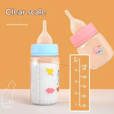 Cross-border 60ml/125ml PP Pet Feeding Bottle with Pacifier for Kitten and Puppy Newborn Animal Use