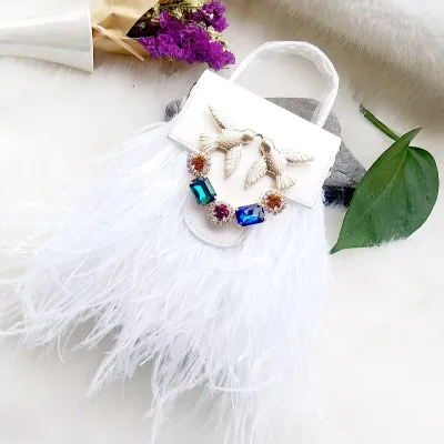 Women's Bag Swallow Feather Bag Fashion Show Celebrity Lady Brick Bag Women