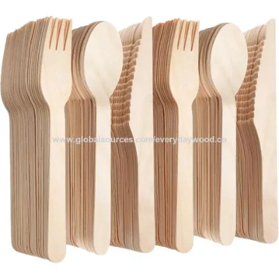 Factory price Eco Friendly Wooden Cutlery Set wood knife fork spoon for Dining and Take Away