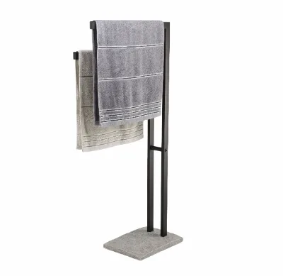 Manufacturer's Wholesale Free Standing Stainless Steel Towel Rack Decorative 2 Rail Design for Kitchen Bathroom Hotel Use