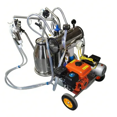 Portable Dual Power Cow Milking Machine Double tank Cow Milker for Sale