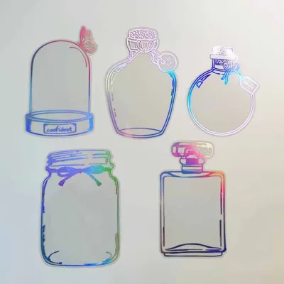 10pcs DIY Bottle Stickers Bookmarks for Dried Flower Plants Specimens Creative Transparent Sticker Bookmark
