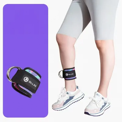 Summer Indoor Sports Fitness Ankle Strap with Double D-Ring Hip-Strength Training Foot Loop EVA Material Hook and Loop Closure