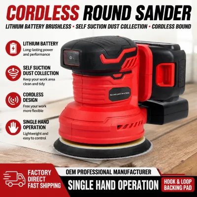 21V Cordless Car Polisher Sander Lithium Battery Detail Sanding Tool Variable Speed Portable Surface Polishing Machine
