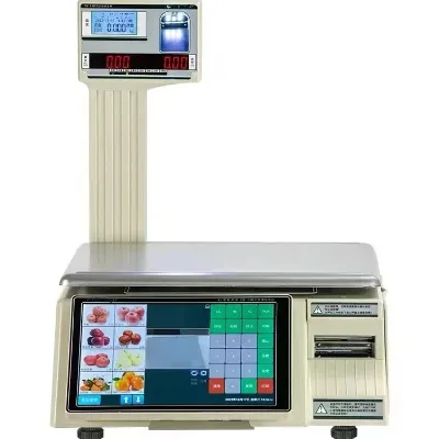 AI Smart Weighing Scale Digital Pos Scale for Seafood Meat Vegeatables Retail Supermarket Scale 30kg