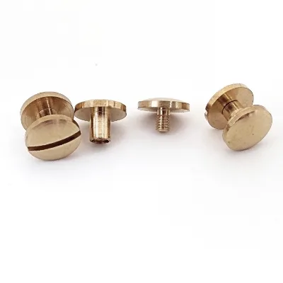 Chicago Screw Leather Craft Brass Book Screws Flat Head Binding Post Truss Head Slotted Chicago Screw