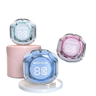 2024 New Model JIUBAI Multi-Color Transparent Case for Headset with Colorful Charging Lights