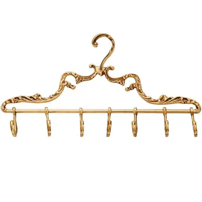 OEM Popular Hot Sale Wholesale Customized Brass Craft Luxury Clothing Metal Brass Hangers with 7 Hook