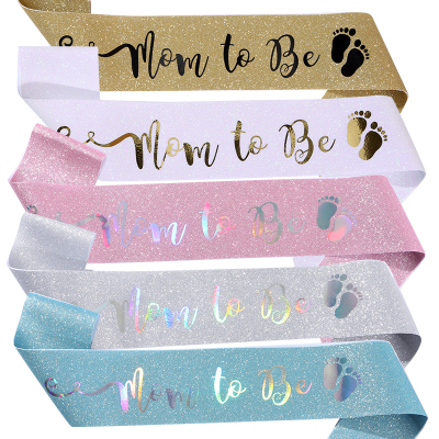 Baby Shower Supplies Mom to Be Etiquette Belt Sash Colorful Satin Sashes Gender Reveal Baby Party Supplies