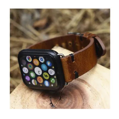Vintage Sport Luxury Replacement Leather Watch Strap for Apple Watch Band,Men Women's Genuine Leather Watch Band