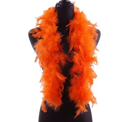 Wholesale Large and Fluffy 2M White Turkey Ruff Boa Solid Color Turkey Feather Boa for Party Stage Performance Show Carnival