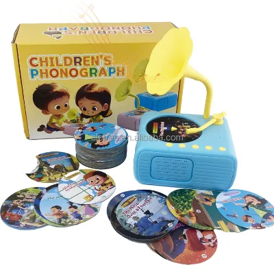 Kid Interactive Phonograph Audible Story Music Player Gift Talking Flash Card Learning Educational Toys for Children