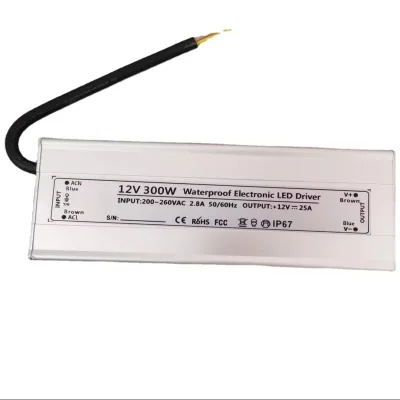 Single LED Driven Lighting Power Converter AC100-265V DC24V300W Waterproof Constant Current Transformer for Led Pixel Light