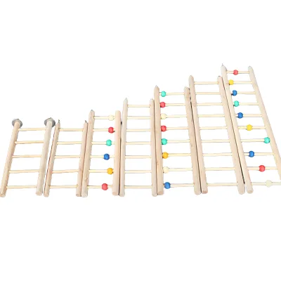 Solid Wood Large Bird Cage Accessories Modern Parrot Climbing Ladder with Squeak Feature Training and Play Toy for Parrots