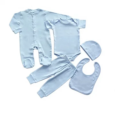 Wholesale Soft Cotton Infant Toddler Bodysuit Daily Wear Onesie with Snap Button 5pcs/set