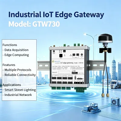 GTW730 Smart City Edge Gateway Manage 500 Light Nodes Communication Range 2km to 5km for Outdoor Street Lighting Infrastructure