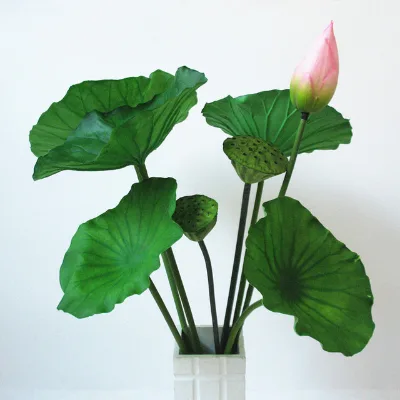 Wedding Home Garden Decoration Artificial PU Plant Lotus Flowers Seedpod Lotus Leaf