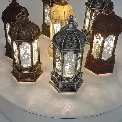 Ramadan Lantern Decorations Black Castle Moon Pattern Ramadan Lantern for Table Decorations Gifts Home Decor Lights Lantern