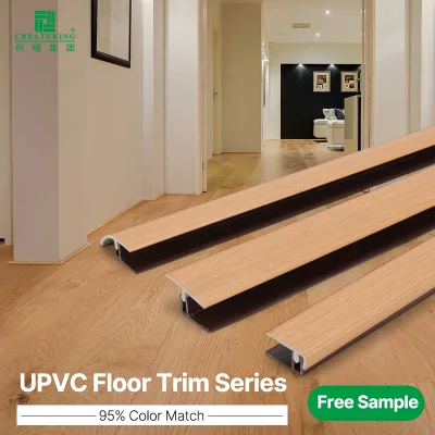 CREATEKING SPC/PVC Edge Strip End Cap Moulding-Anti-Insects Peel Stick Moisture Proof Rot Resistant Eco-Friendly Flooring Trim