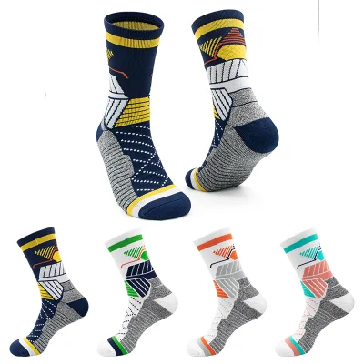 Custom Personalized Dri Ribbed Crew Fit Stretch Eco Friendly Organic Bamboo Cotton Thick Basketball Socks Unisex Men With Mesh