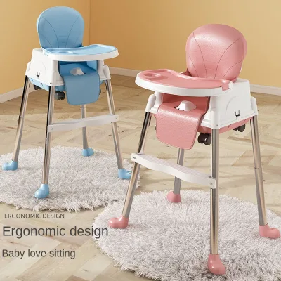 2023 New Adjustable Baby High Chair Fold Feeding High Chair for Baby High Chair