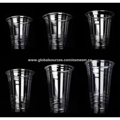 Eco Friendly Disposable Plastic Cup Compostable Biodegradable Clear PLA Plastic Cup With Lid