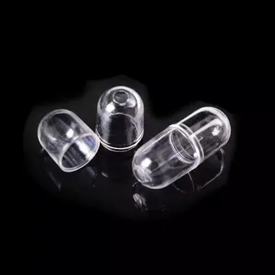 Mini Plastic PS Oval Round Capsule Container Empty Manual Filling Shell Capsule Shells