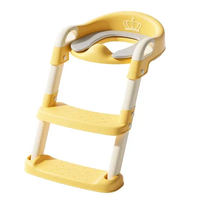 Baby Toilet Auxiliary Step Ladder Foldable Design with Handrail Portable Kids Potty Training Seat for Home Bathroom Use