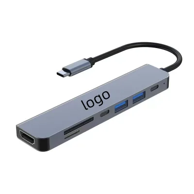 6-in-1 USB C Docking Station: 4K HDTV Output,SD/TF Card Reader, USB 3.0,USB 2.0, PD Charging for Laptop/Tablet,Global Hot Sale
