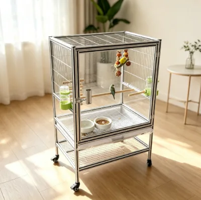 Bulk Order Bird Cage, Sturdy European Standard Aluminum Profile, Acrylic View Panels For Companion Birds