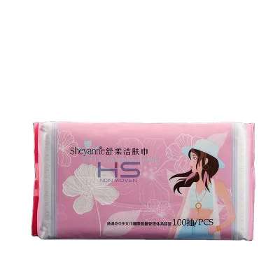 Wholesale 100% Pure Cotton Disposable Facial Dry Towel Soft Makeup Removal Wipes OEM Custom Logo Bulk for Salon Spa Hotel