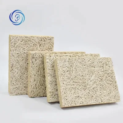Lightweight Wood Fiber Boards Refined Wood Wool Showroom Corridor Attic Space Acoustic Wood Wall Tiles