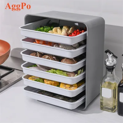 Vegetable Preparation Plate Color Matching Food Storage Rack Kitchen Wall-mounted Multi-layer Punch-free Vegetable Tray
