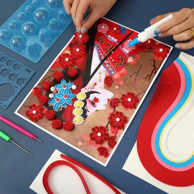 Office Decor Wall Art  China- Chic Decor Paper Quilling Painting Handmade 3D Paper Crafts with Quilling Kits