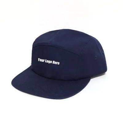 Wholesale Men's Camping Outdoor Hat Customizable Logo Printed Blue Cotton Mesh Waterproof for Casual Scene