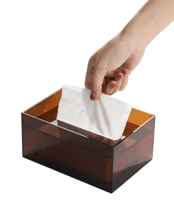 Custom Desktop Cast Quality Acrylic Clear Napkin Holder American Style High Quality Customizable Size ELM Brand for Home Hotel