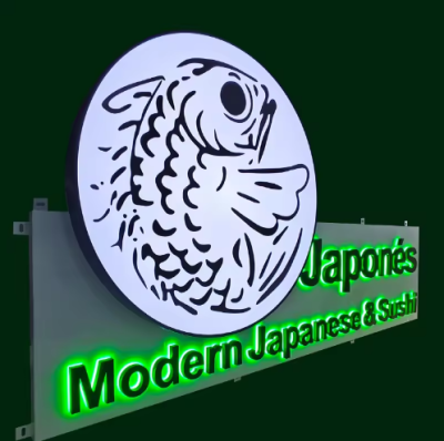 Customer Business Logo Wall Sign Storefront Logo Metal 3D Illuminated Letter Sign Building Sign