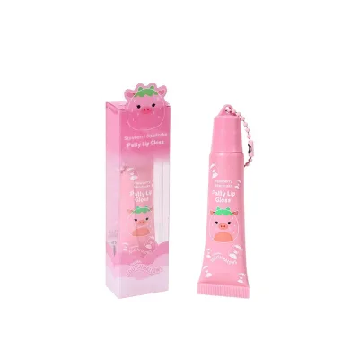Wholesale Custom Pendant Lip Glaze Refreshing and Moisturizing Lip Gloss Colorful Fruit Cartoon Series Lip Oil