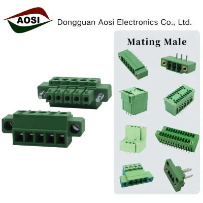 MC1.5 STF 3.5 BL3.50 180F 15EDGKM Green Pluggable PCB Terminal Block Straight Bent Pin Socket Mating Wiring Connector