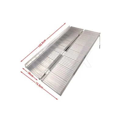 Aluminium Silvery Folding Ramp 600lbs Capacity 108x28 Portable Wheelchair Scooter Van